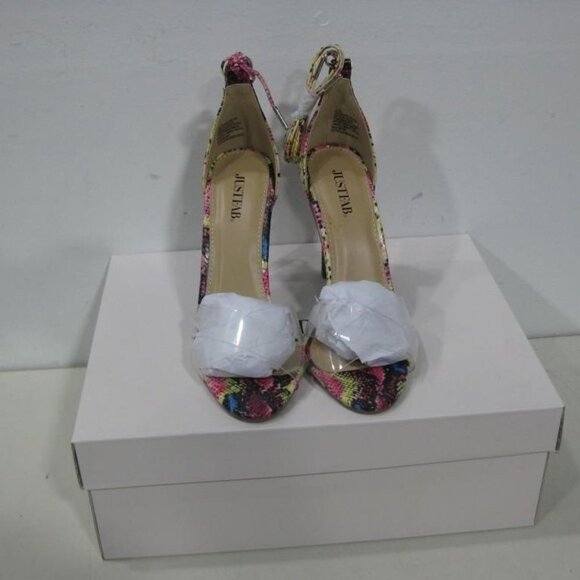 JUSTFAB Jayci Faux Python Snakeskin  Heeled Sandal w/ Ankle strap tie size 5.5 - Picture 9 of 9